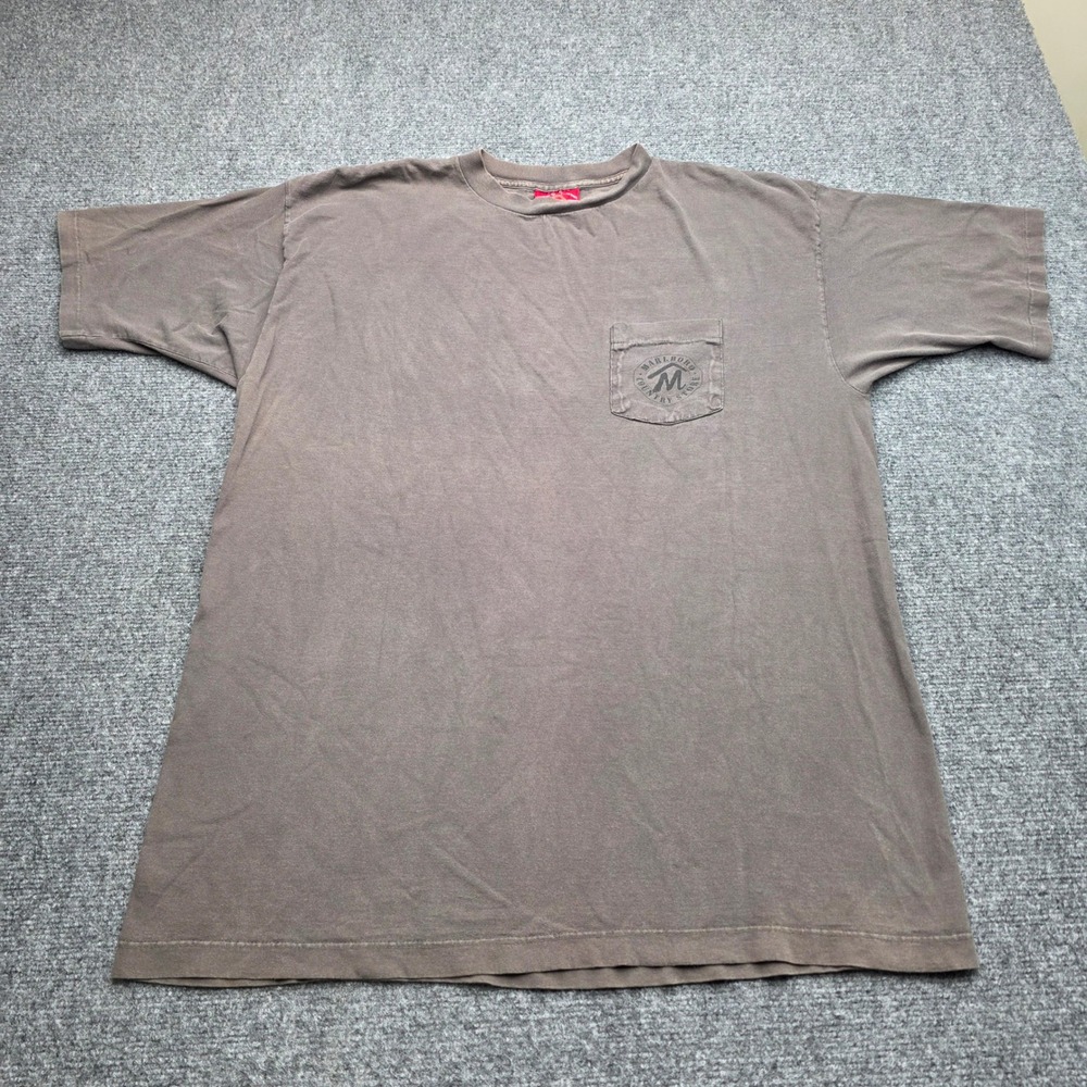 Vintage Marlboro OSFA Bucking Bronco Pocket T-Shirt Cowboy 90s Made In USA - Picture 2 of 8